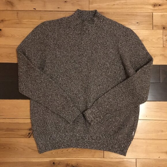 Frank & Oak Olive Knit Unisex 100% Organic Cotton Mock Neck Sweater - Picture 12 of 16